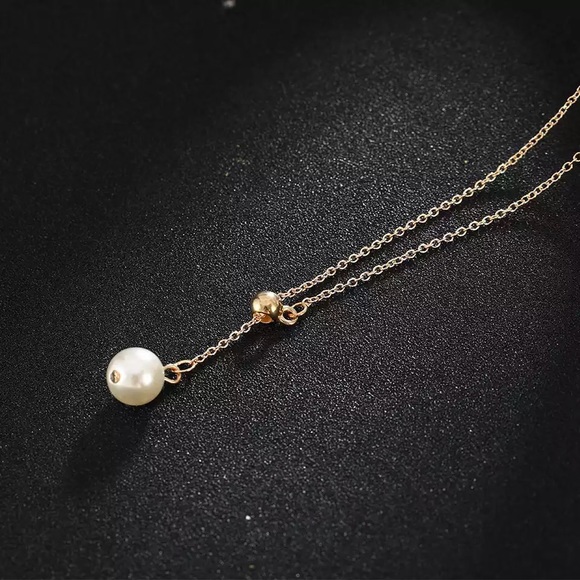 ‼️3/$30 Pearl Lariat Dainty Gold Choker Necklace - Picture 4 of 7